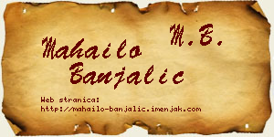 Mahailo Banjalić vizit kartica